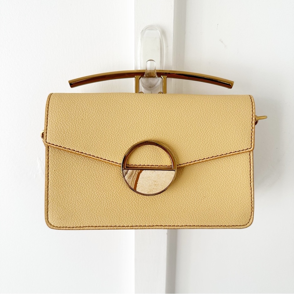 CHARLES & KEITH tan stone embellished shoulder bag